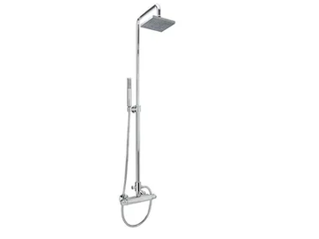 Thermostatic shower panel - Wall-mounted shower panel with hand shower with overhead shower by Gruppo Geromin - view 2
